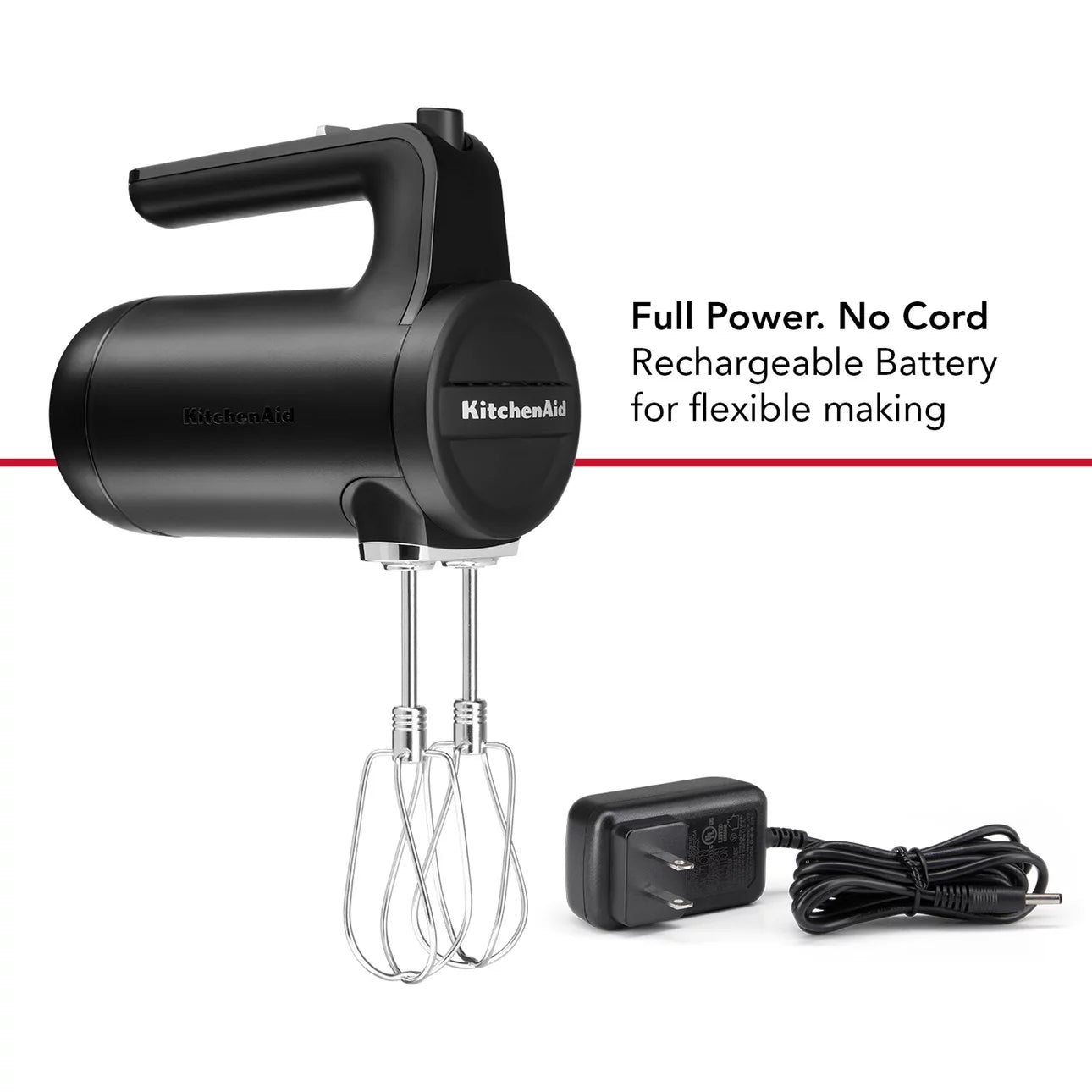 Black Matte Cordless Hand Mixer S524