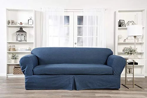Blue Cotton Denim Sofa Slipcover X673443
