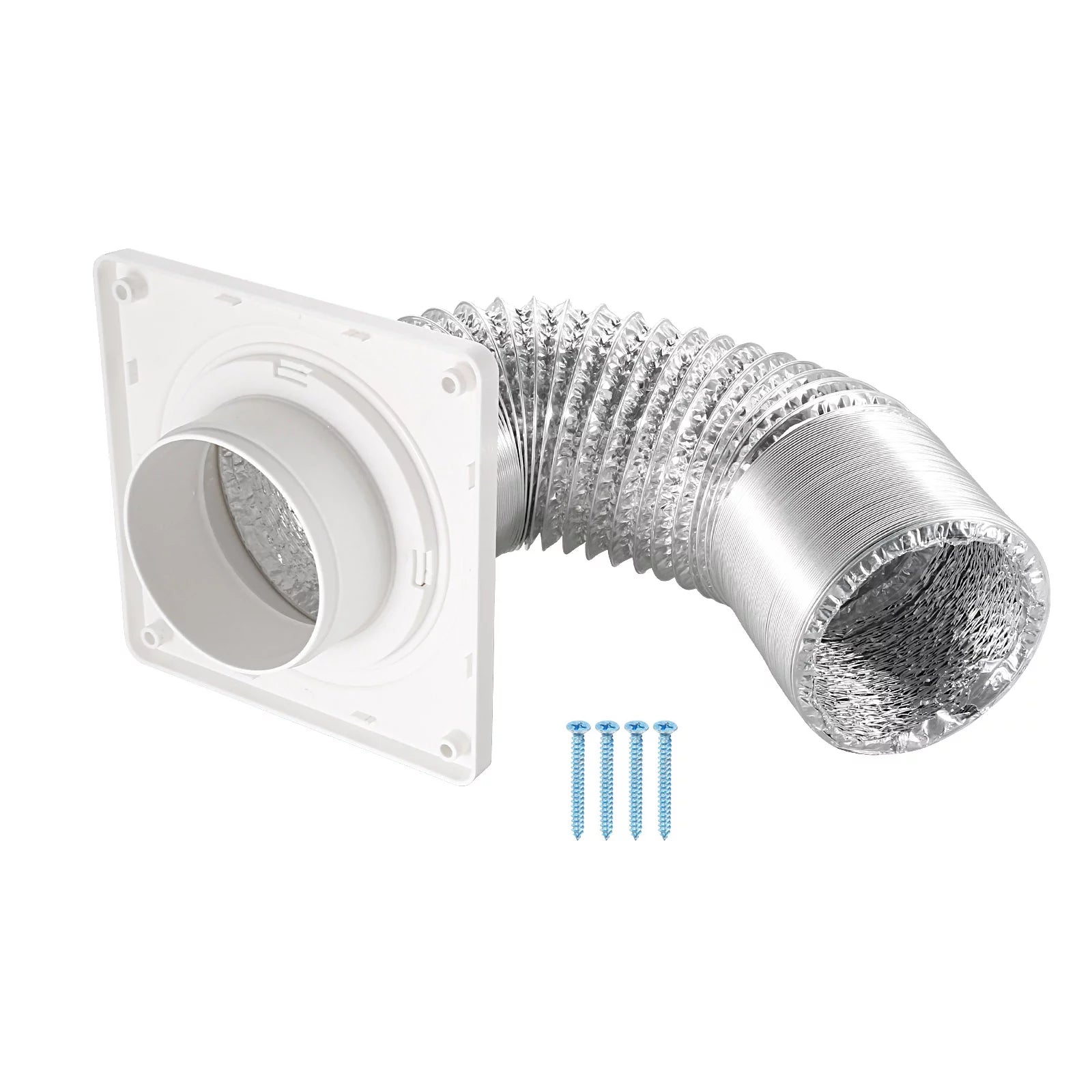 4 Inch Dryer Vent Wall Plate Adapter Ventilation Duct Flange White K32727
