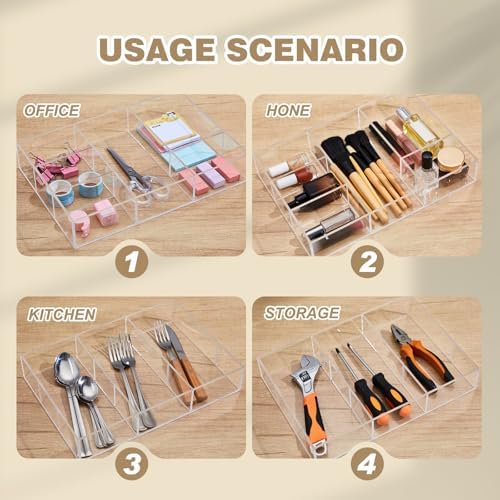 Clear Acrylic Desk Drawer Organizer Set 4 Pack G568