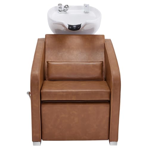 Adjustable Porcelain Ceramic Shampoo Station Chair (Beige) Z7216