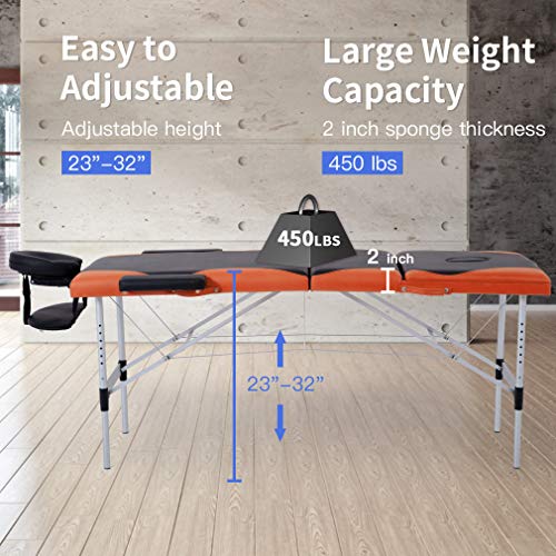 Portable 28 inch Wide Adjustable Folding Massage Table with Non-Woven Bag I8523