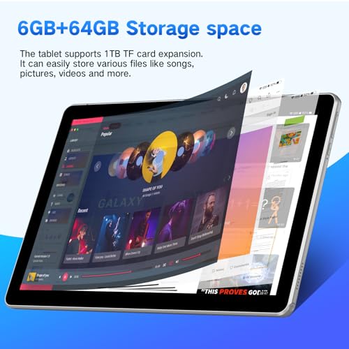 10.1 inch 4G LTE Tablet with SIM Card Slot, 64GB Storage F44181