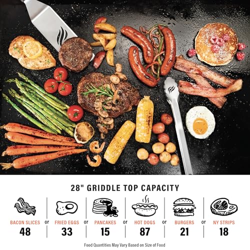 28 inch Black Stainless Steel Gas Griddle with Hood T3977