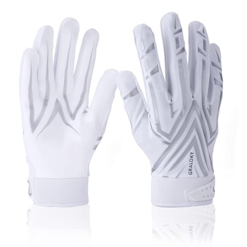 White Football Gloves Y289