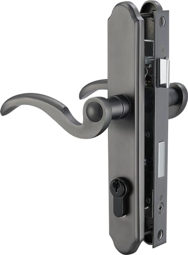 Brushed Polished Brass Lever Handle Set for Screen & Storm Doors A187