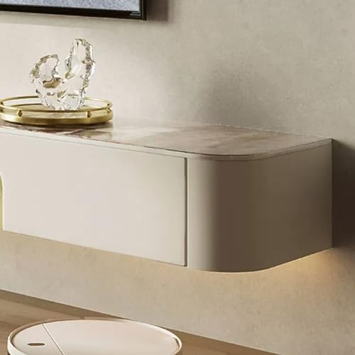Floating TV Stand with Slate Tabletop, Wall Mounted TV Shelf, Wood Storage Hutch, 70.8/78.7 Inch X1033