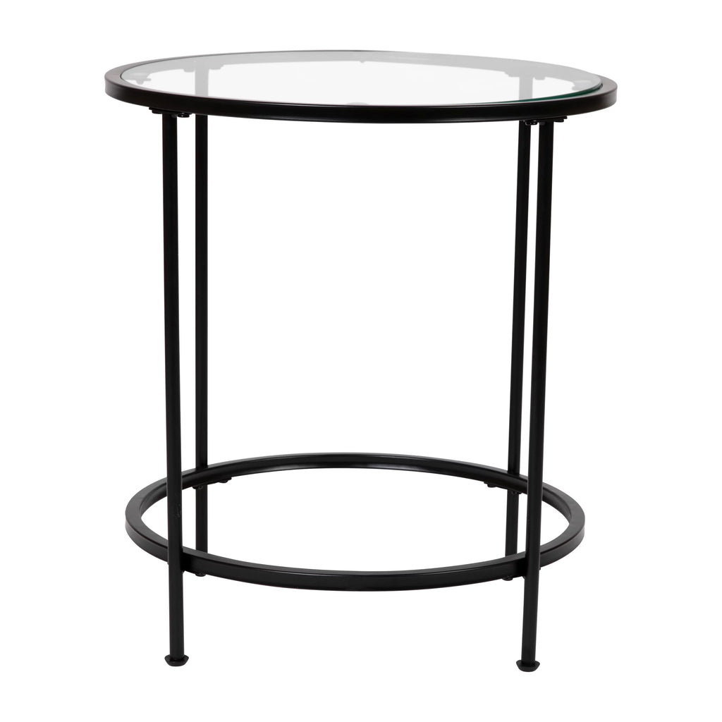 Clear Matte Black End Table Y9591