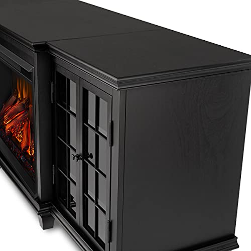 White 70" Electric Fireplace TV Stand with Adjustable Shelves M143