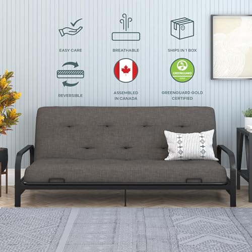 8-Inch Pocket Spring Coil Futon Mattress, Full, Taupe Gray F588651