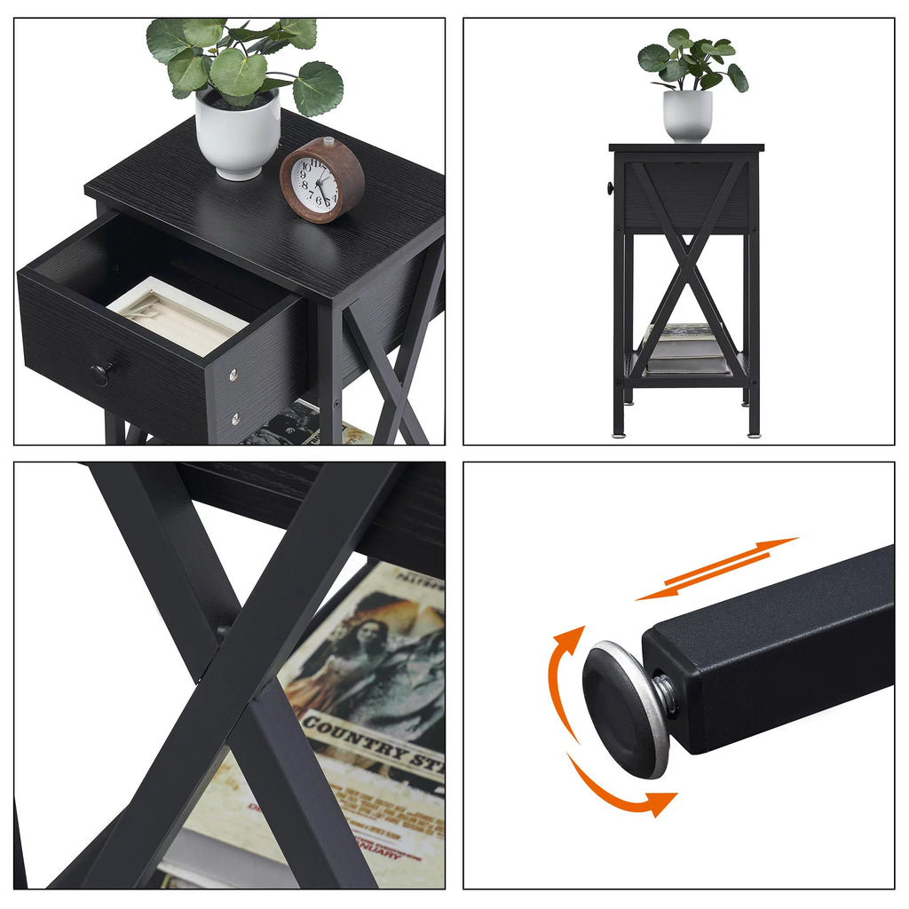 3-Piece Upholstered Bed Frame and 2 Nightstand V29285
