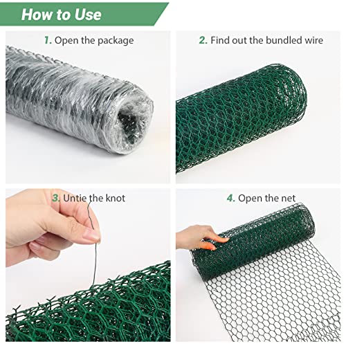 13.78 x 236 Inch Lightweight Galvanized Hexagonal Chicken Wire Mesh Q756
