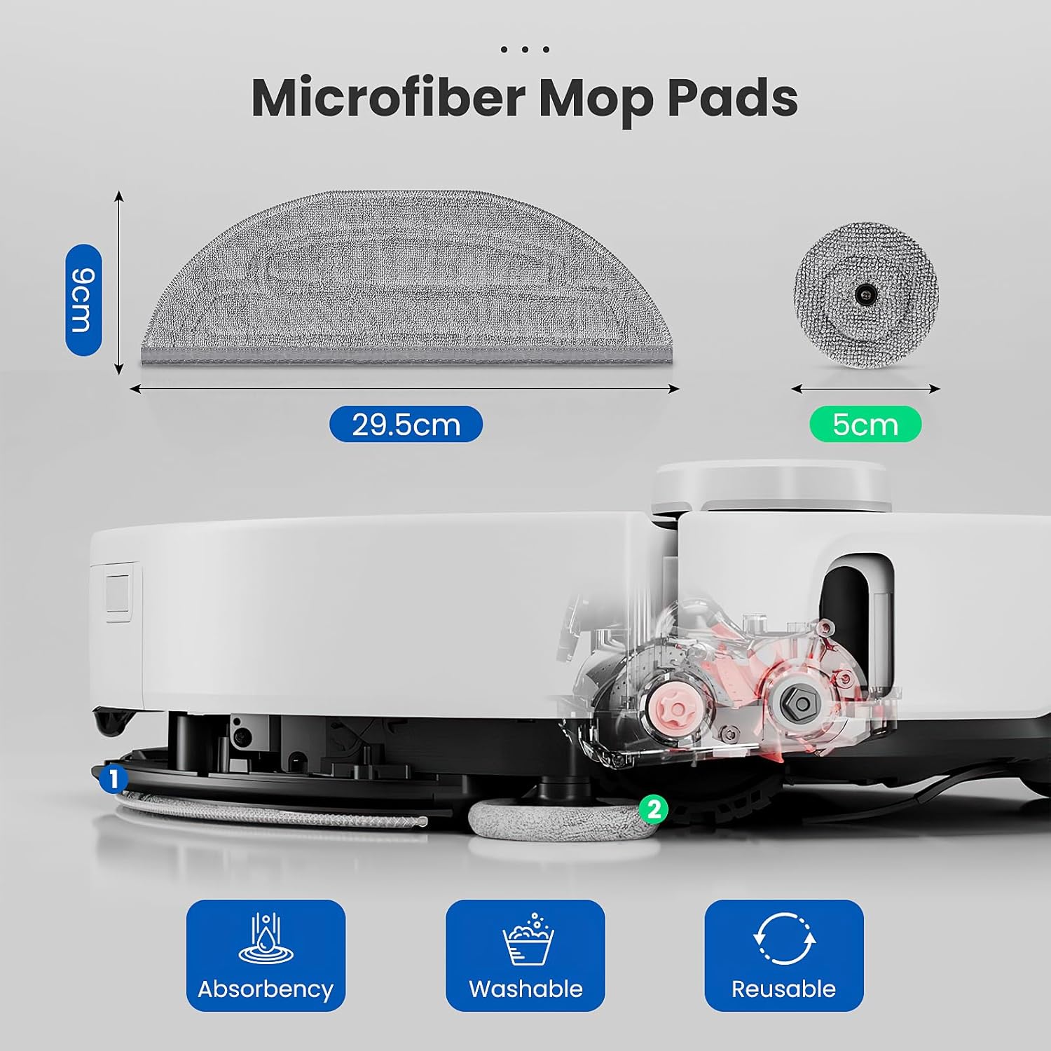 12 Pack Mop Pads Refills for Robot Vacuum D5568