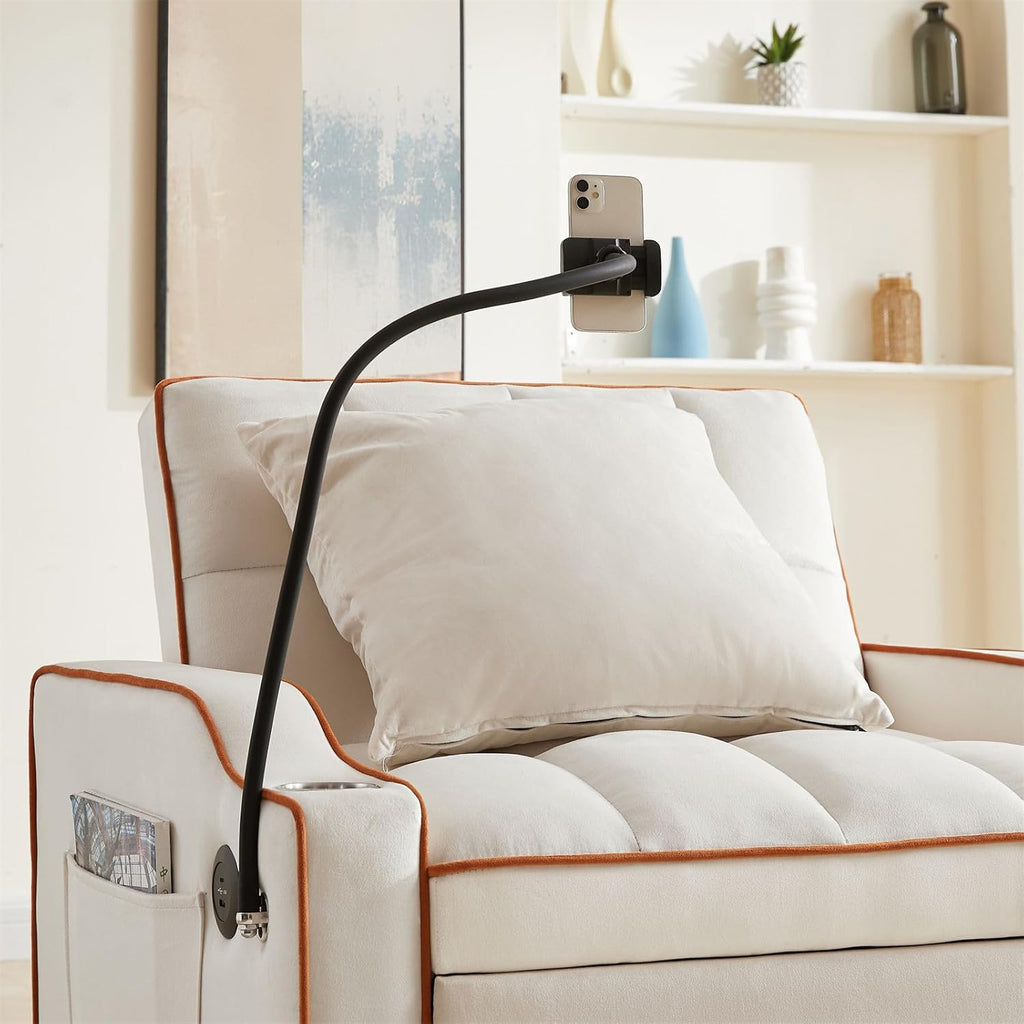 3-in-1 Convertible Pull Out Sleeper Chair Bed with Multi-Pockets M3240