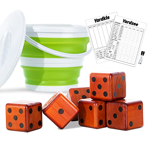 Giant Wooden Yard Dice, Set of 6 E19447