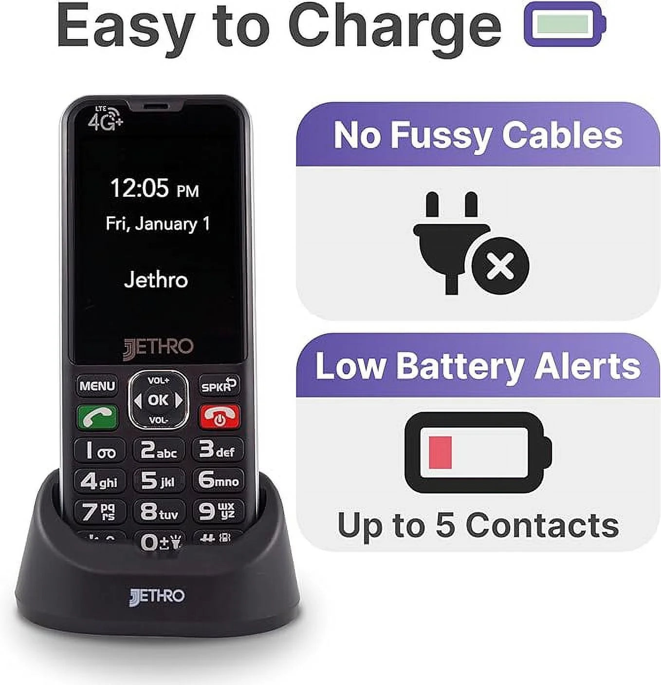 4G LTE Big Button Cell Phone B768
