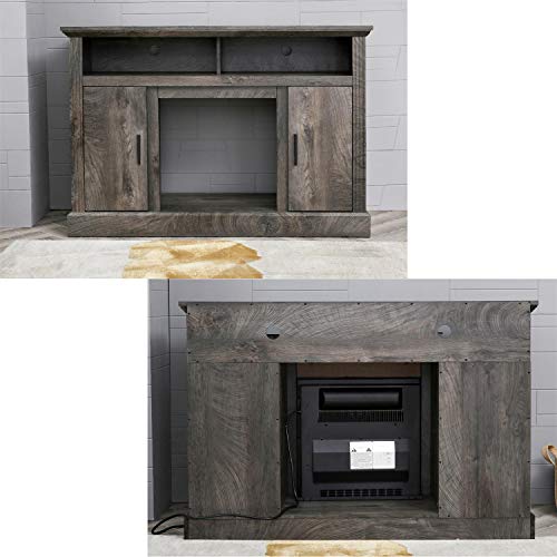 Electric Fireplace TV Stand Entertainment Center Corner Fire Place Heaters Tv Console for TVs up to 42" Wide, Rustic J385444