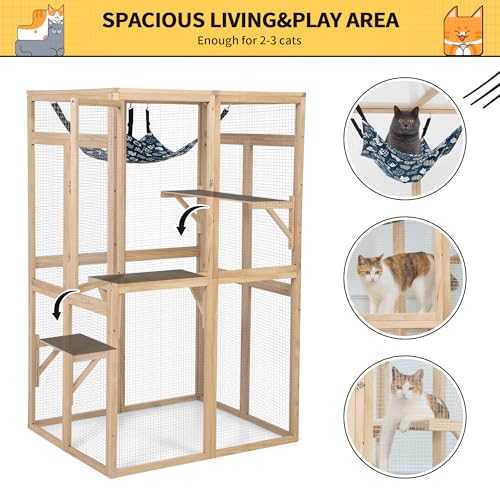 Black Wooden Cat Enclosure O831470