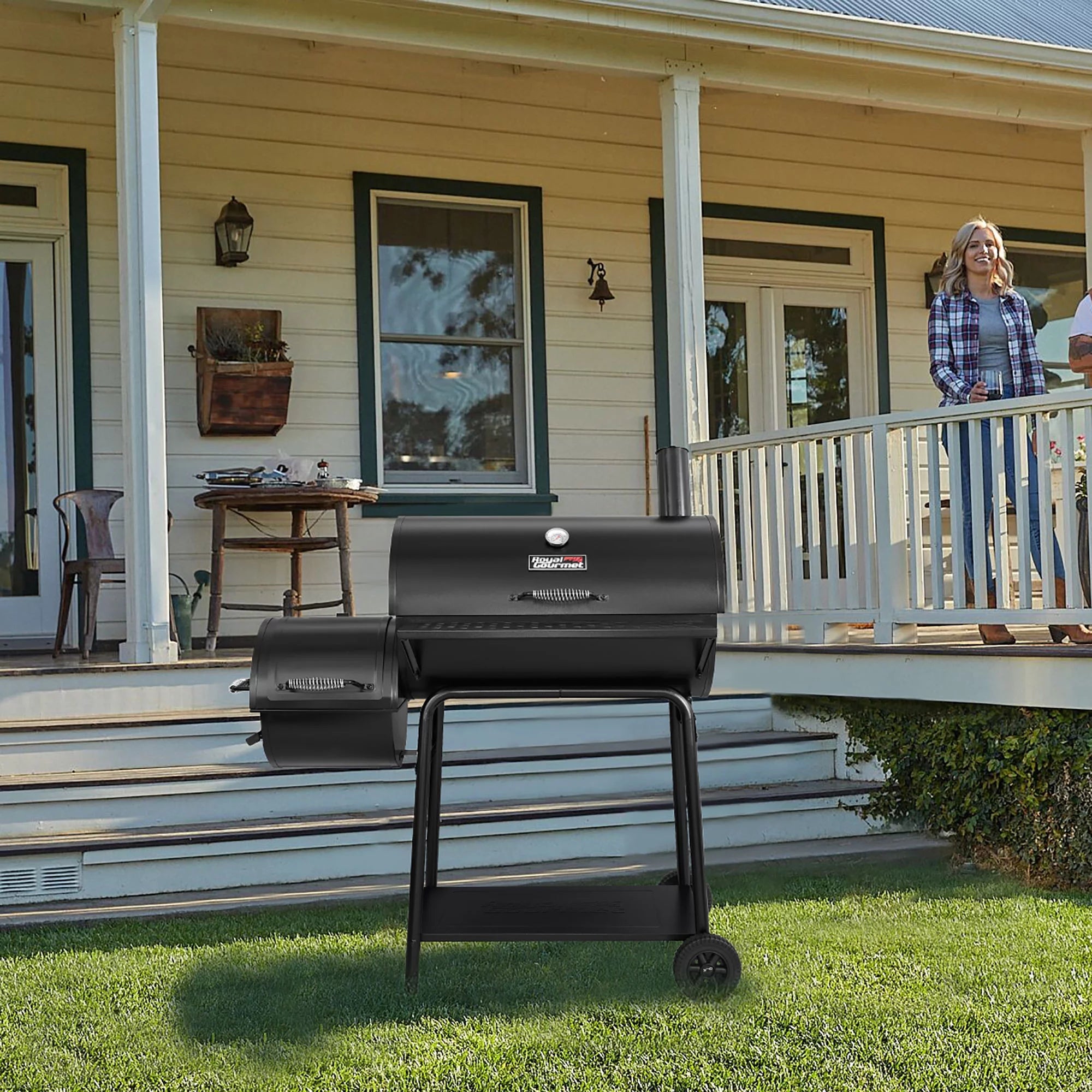 30" Charcoal Grill with Offset Smoker S8133