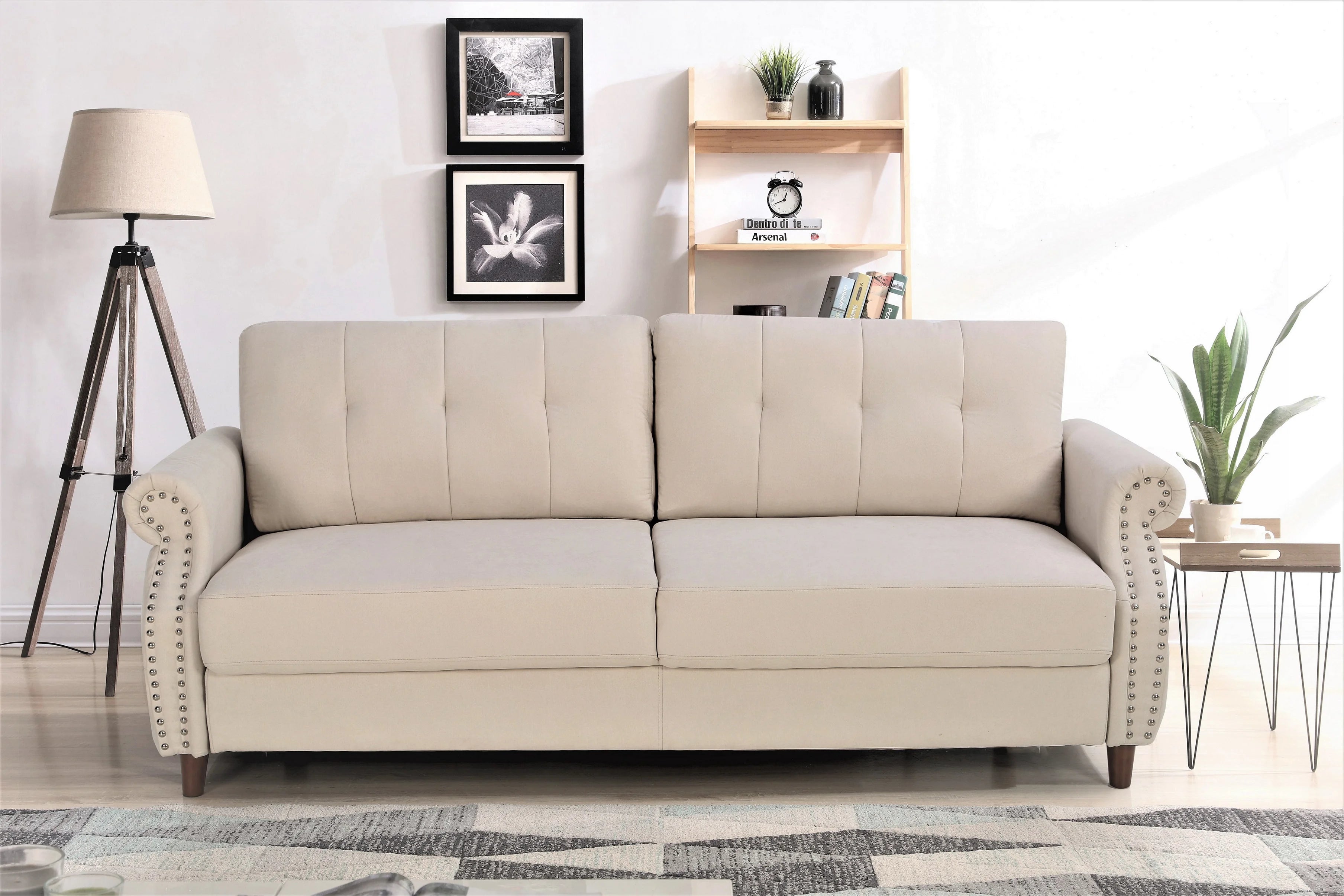 Beige Loveseat and Sofa O401582