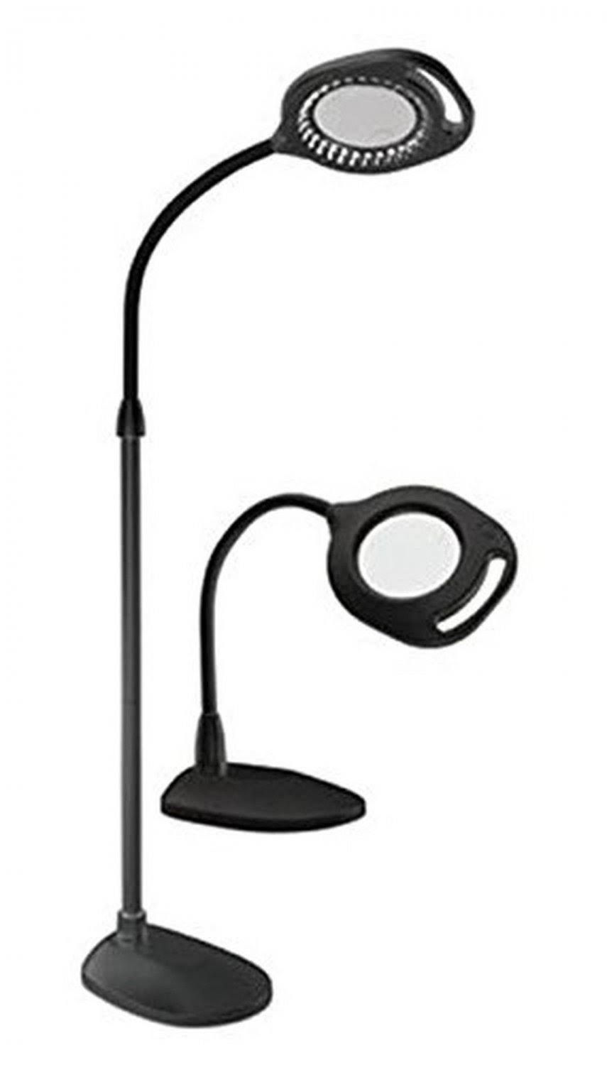 Black 2-in-1 LED Magnifier Floor and Table Light L8500
