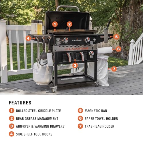 28 inch Black Stainless Steel Gas Griddle with Hood T3977