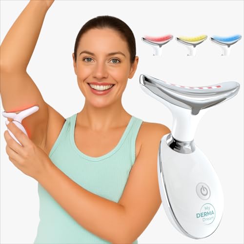 Neck Face Arms Legs Skin Tightening Lifting Lymphatic Drainage Massager Tool with LED Light Sonic Vibration Thermal Activation Z467