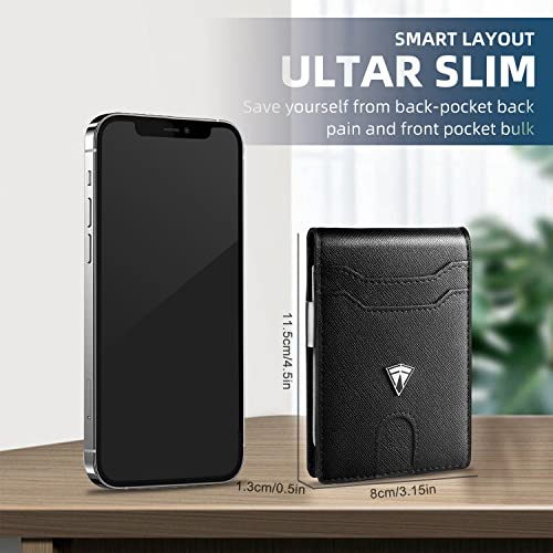 Slim RFID Blocking Front Pocket Bifold Wallets with Money Clip C703