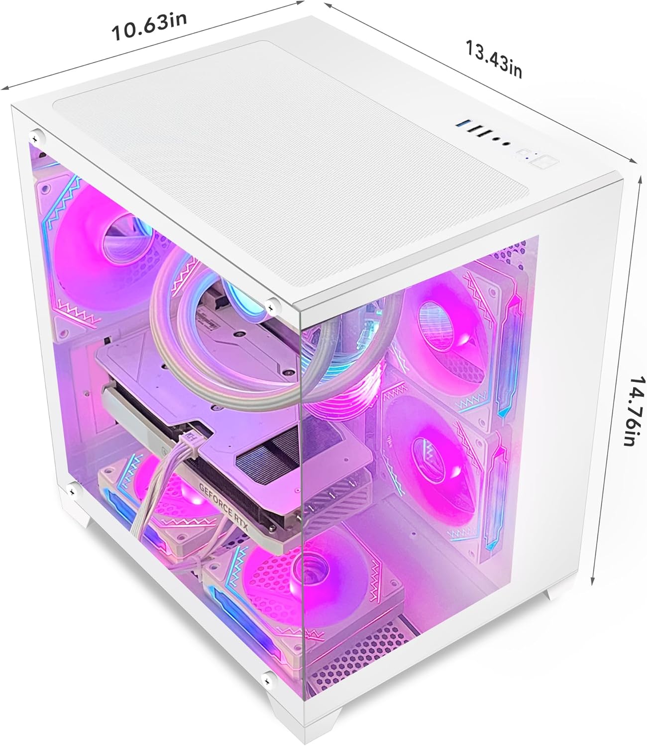 White Gaming PC with AMD Ryzen 5 5600X RTX 4060 16GB DDR4 RAM 1TB M.2 SSD W672