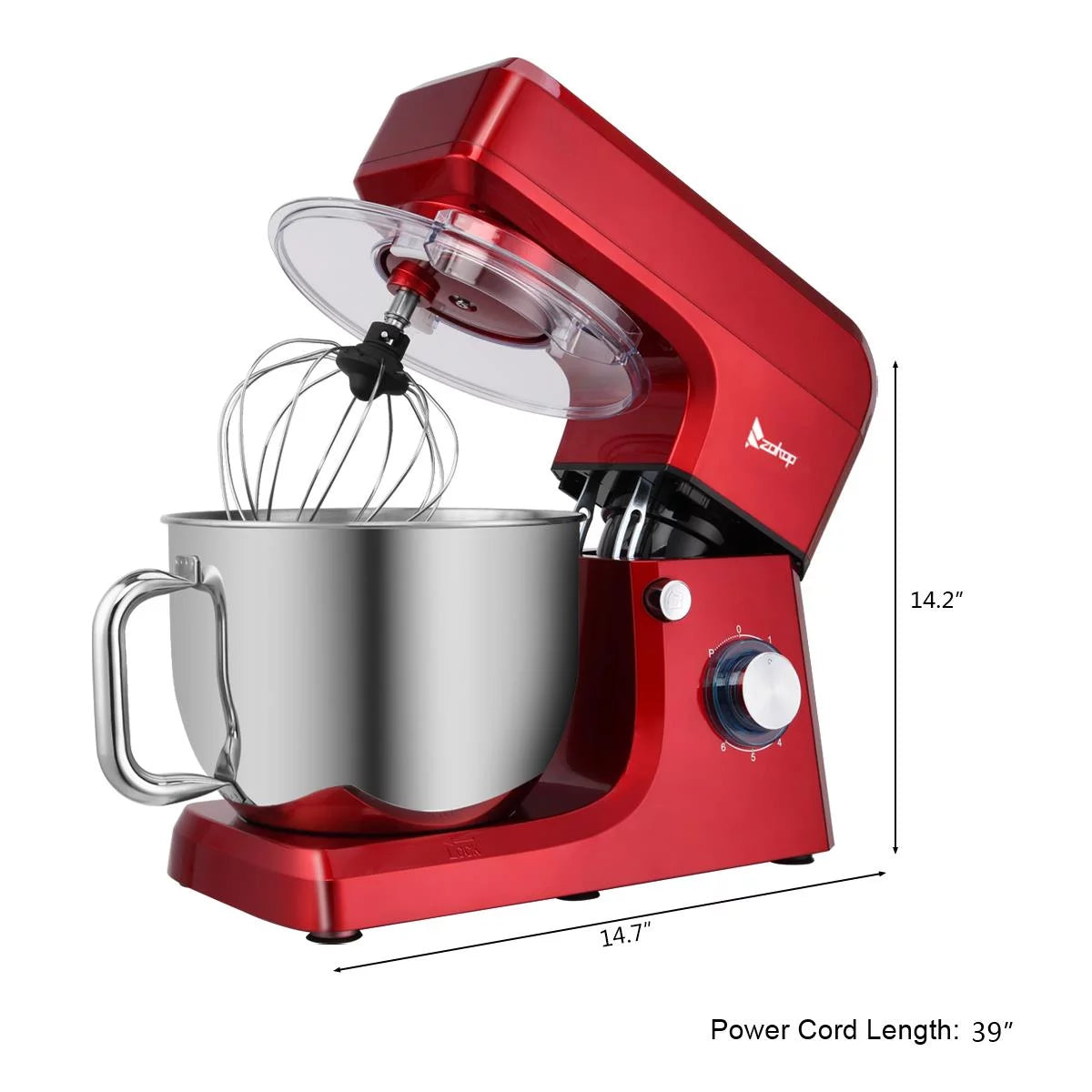 7.5Qt 660 Watts Red Tilt-Head Stand Mixer Z429