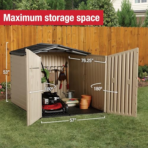 Beige/Brown 5 x 6.5 Ft Resin Outdoor Storage Shed C44976