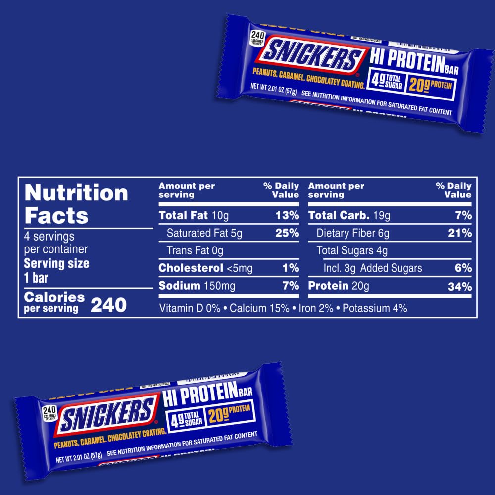 Peanut & Caramel Hi Protein Bar, 8.04 oz, 4 ct Box P1869