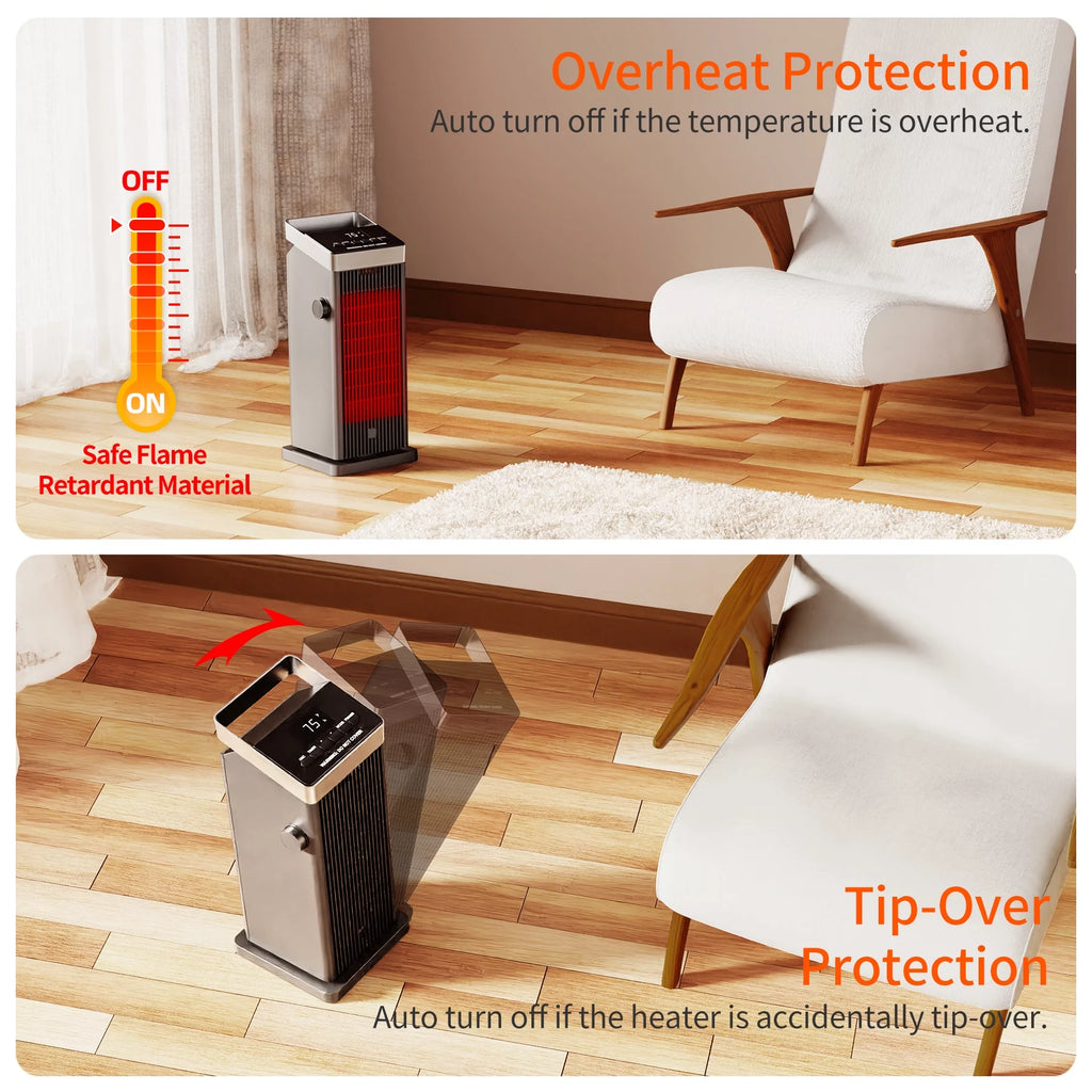 1500W Ceramic Heater with Thermostat and Remote Control P859931