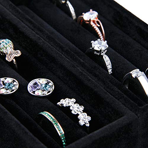 2PCS Black Velvet 8 Slots Jewelry Tray V96662