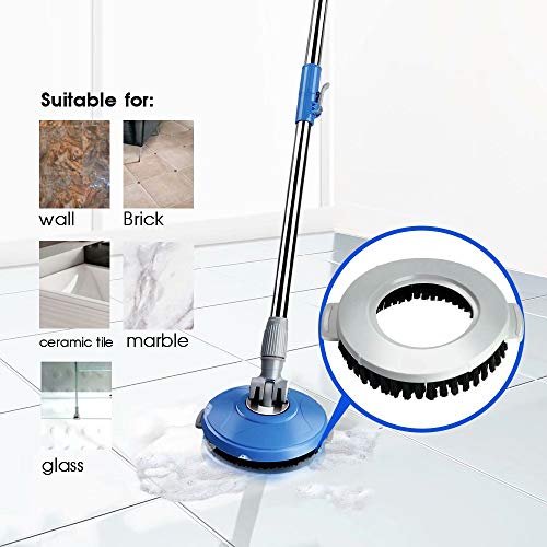 Mop Bucket with Wringer Set, Stainless Steel Handle, 5 Microfiber Replacement Heads, 1 Floor Brush Mop Head R13388
