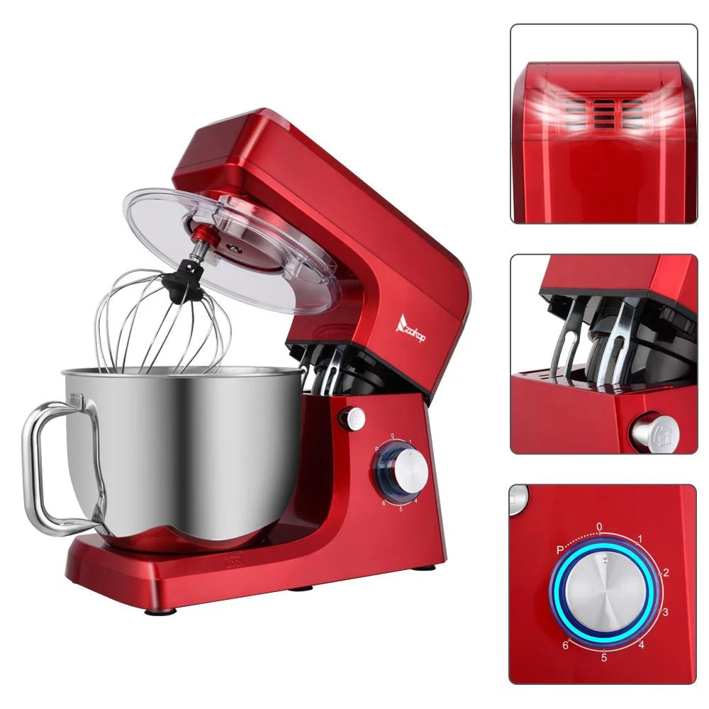 7.5Qt 660 Watts Red Tilt-Head Stand Mixer Z429
