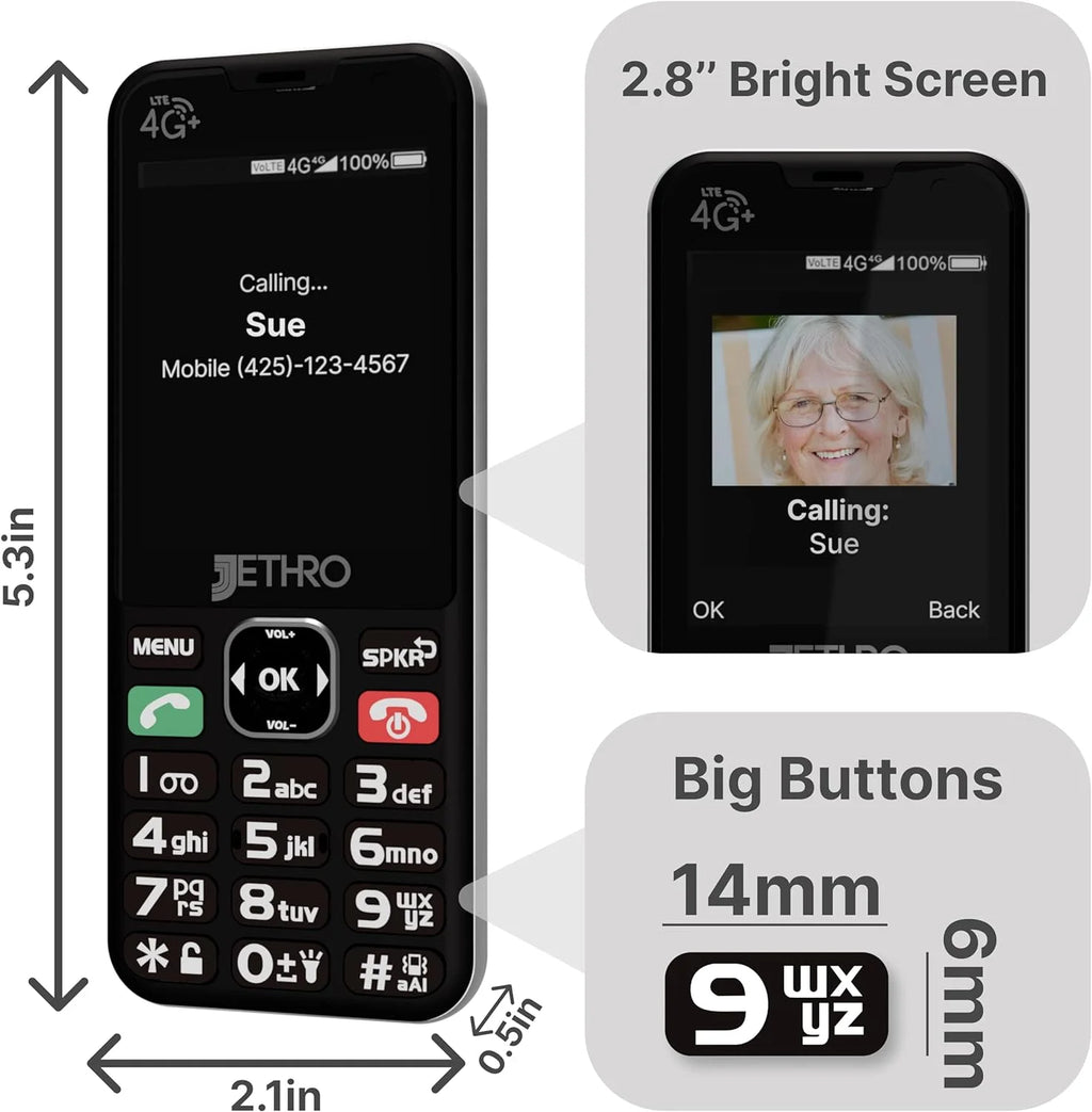 4G LTE Big Button Cell Phone B768