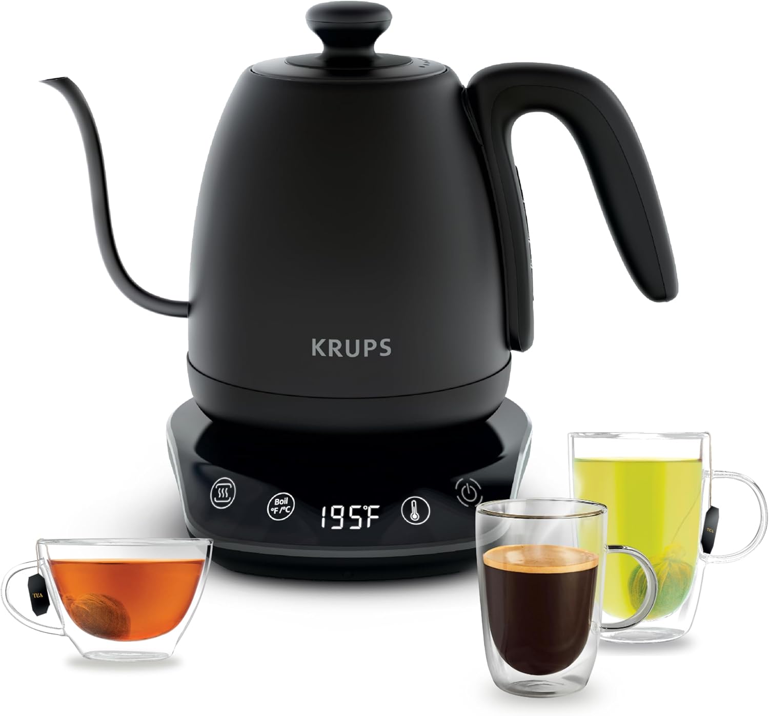 Black Stainless Steel Gooseneck Electric Kettle 1 Liter Y1294