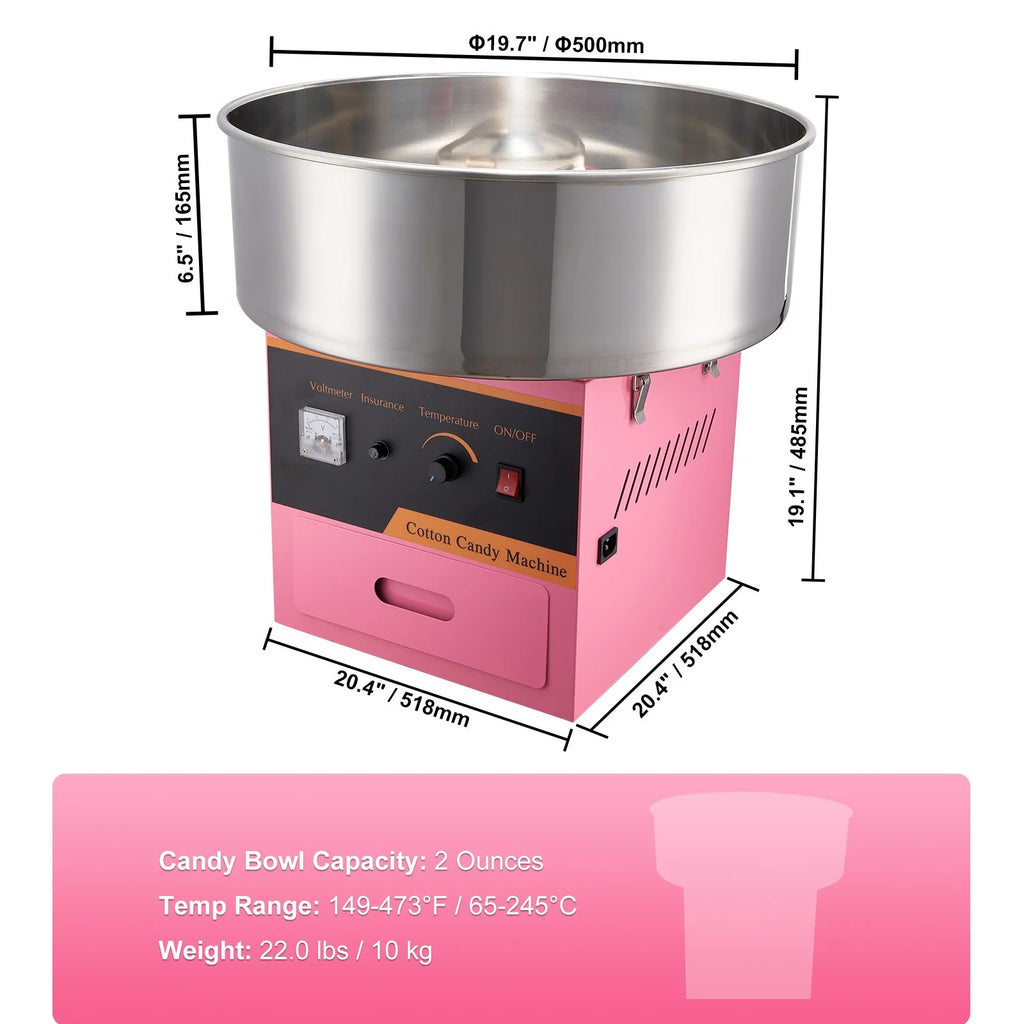 Pink 21 Inch Stainless Steel Cotton Candy Machine W79711