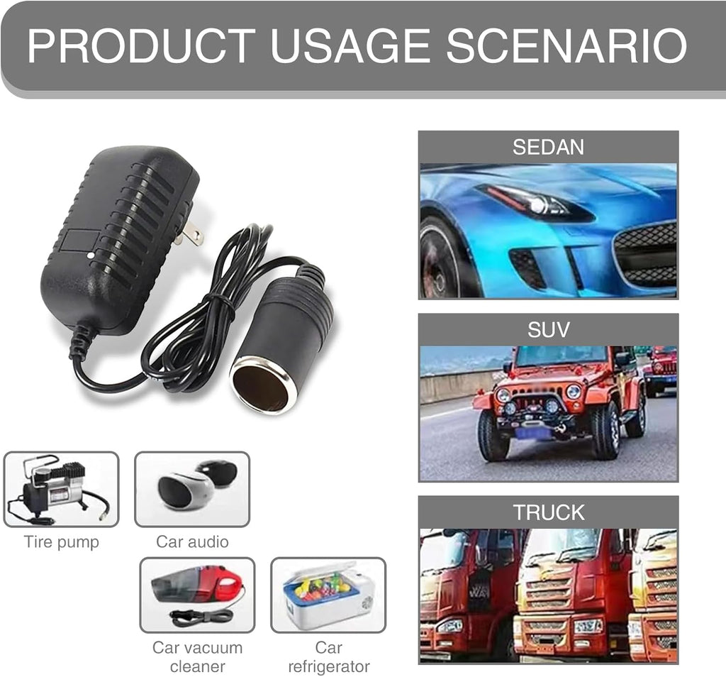 1 PC Car Cigarette Lighter Socket Replacement Power Adapter with Line H53025