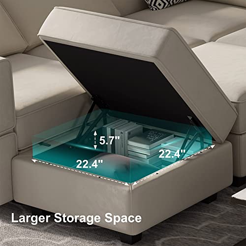 Oversized Modular U Shaped Sectional Sofa with Storage Velvet Black I463430