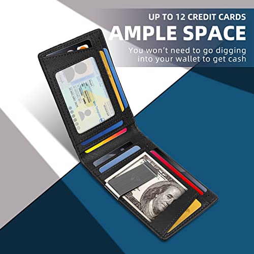 Slim RFID Blocking Front Pocket Bifold Wallets with Money Clip C703
