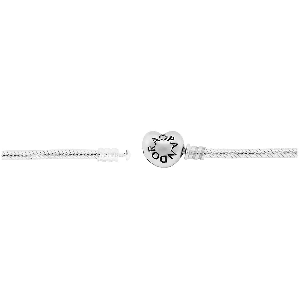 Sterling Silver Snake Chain Charm Bangle Bracelet V7654