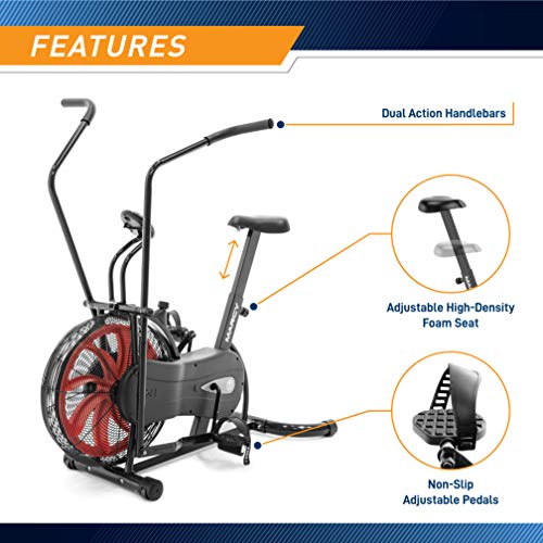 Air-Resistance Exercise Fan Bike With Dual Action Handlebars N57105