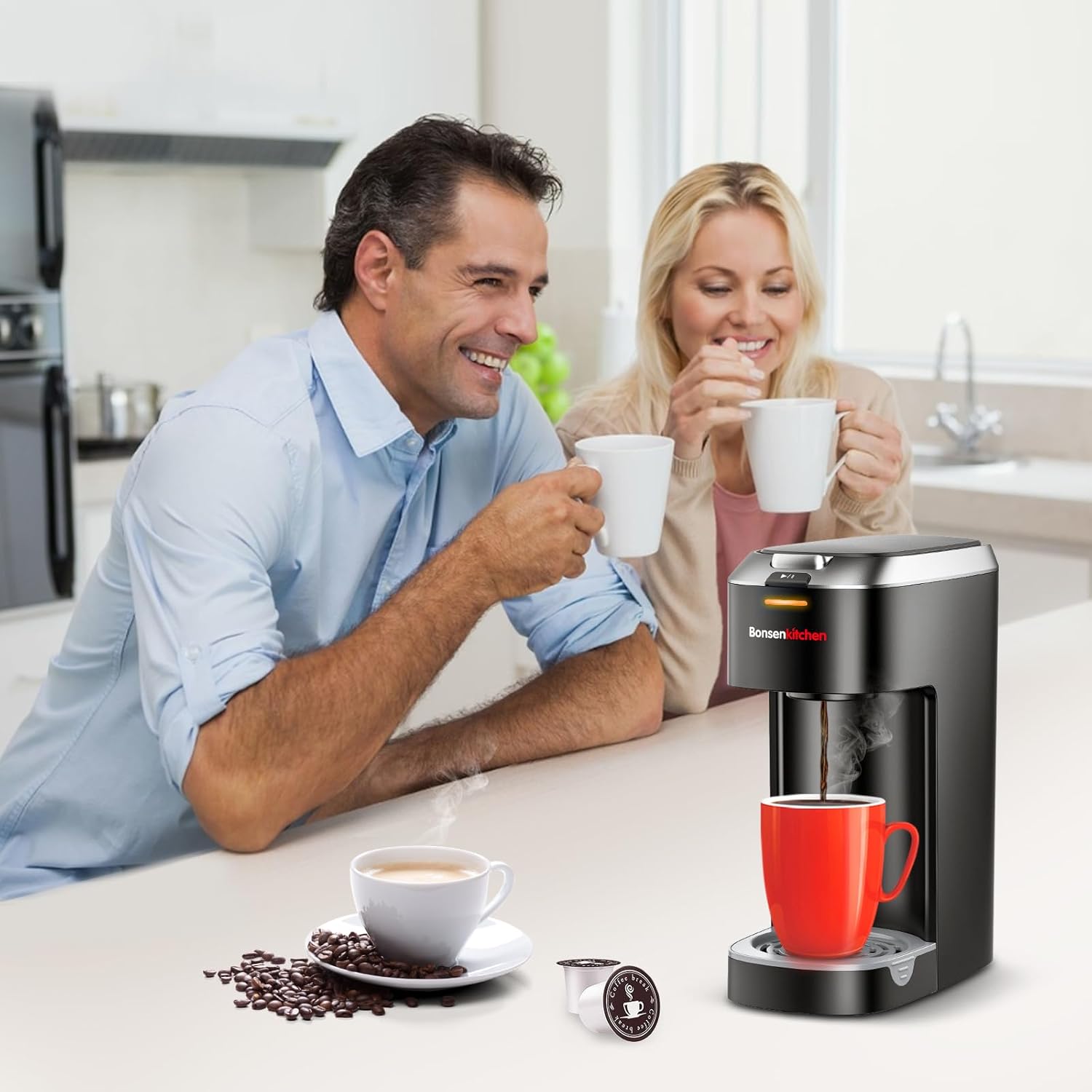 Single Serve Coffee Maker for K Cup Capsule, 6 to 12oz Brew Sizes L89961