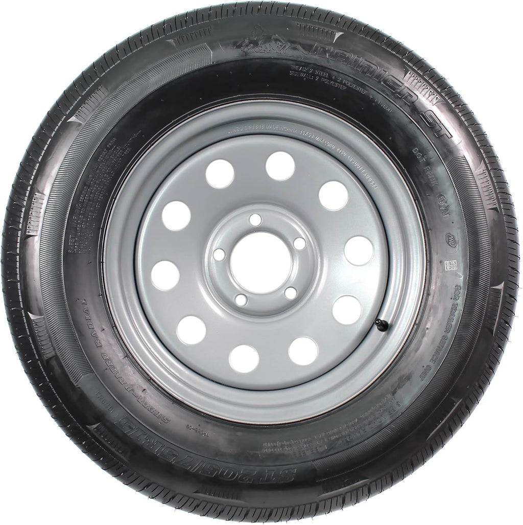 Gray Modular Trailer Tire On Rim ST205/75R15 5 Lug Wheel N9773