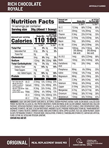Original Rich Chocolate Meal Replacement Powder, 10g Protein, 14 Servings Q96297