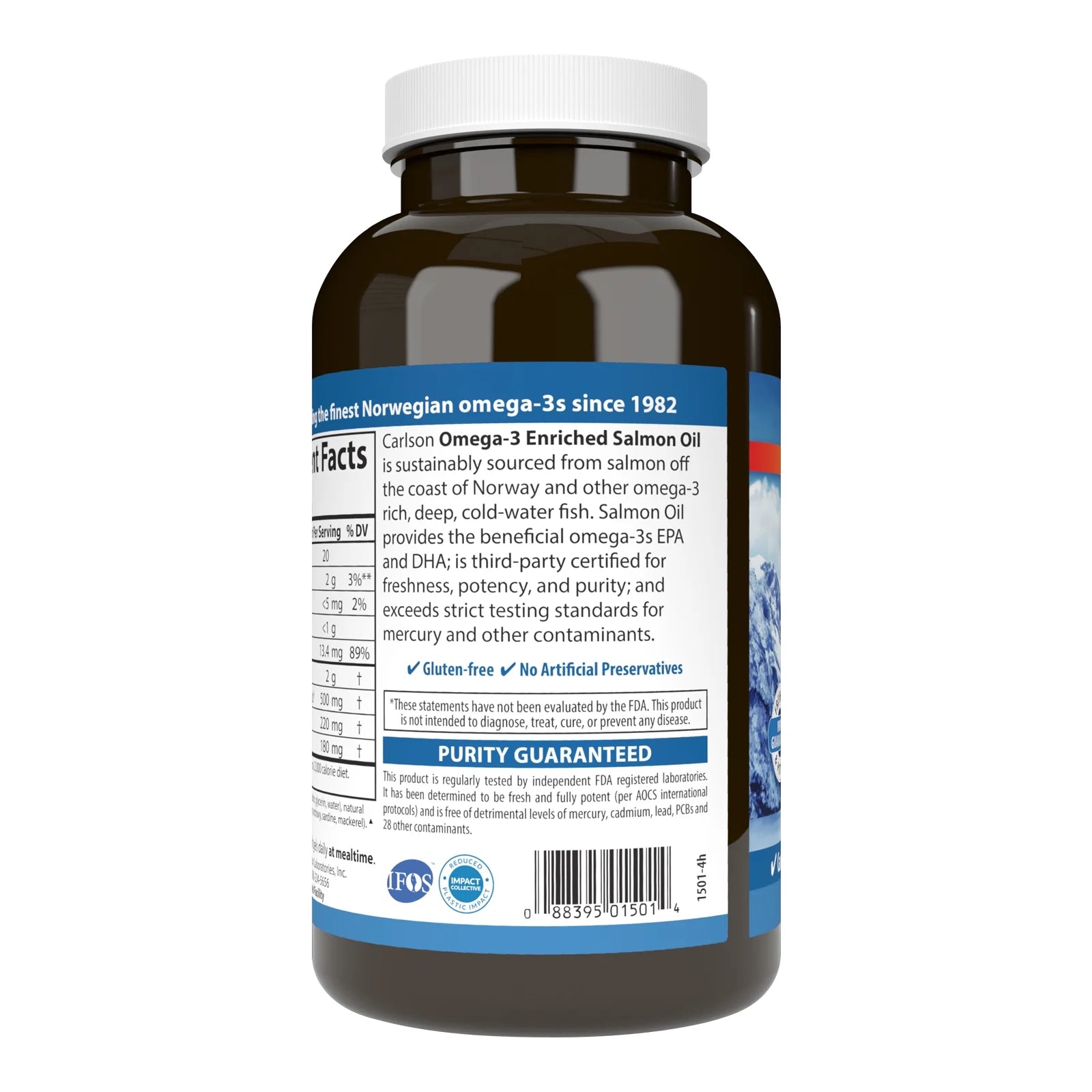 Norwegian Salmon Oil 500 mg Omega-3s 180 Softgels D90026