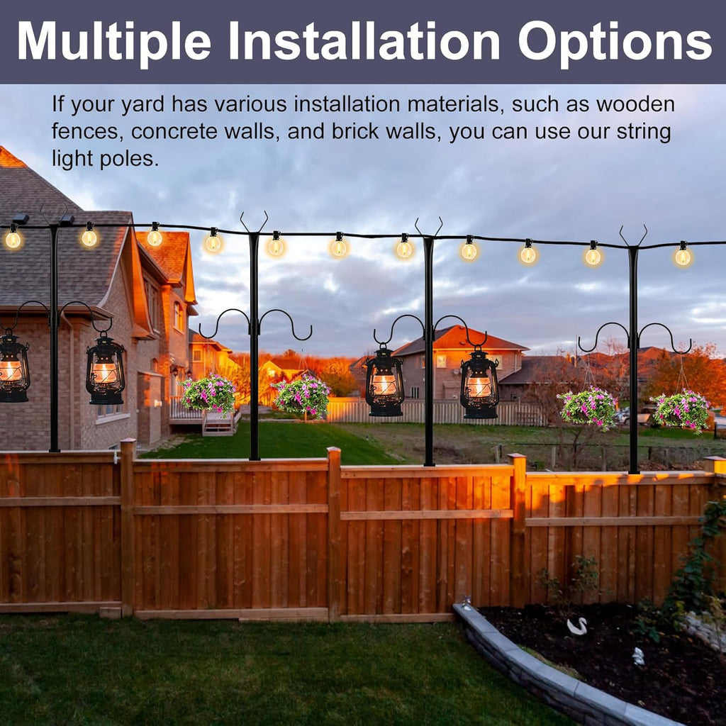 2 Pack Adjustable Metal String Light Poles R804671