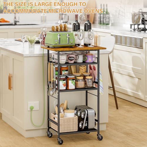 3 Tier Rolling Kitchen Microwave Cart with Adjustable Shelf Z9242
